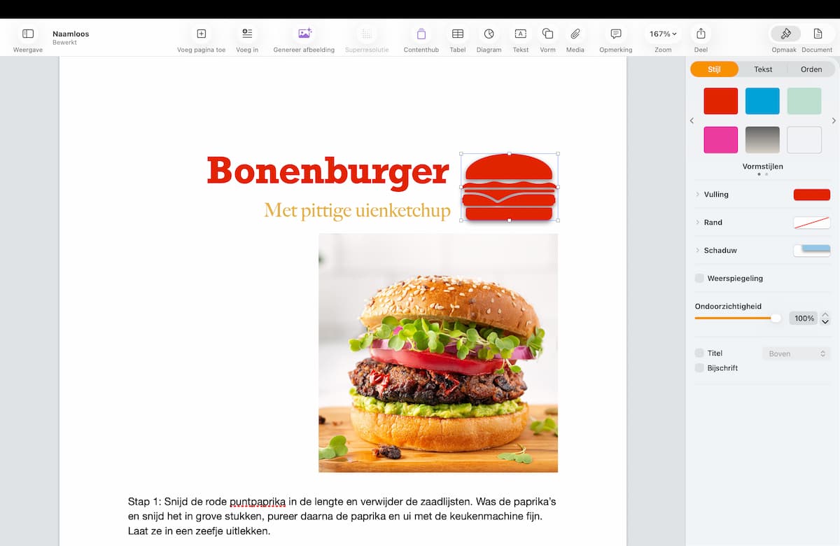 Instructiefoto: Vorm bewerken