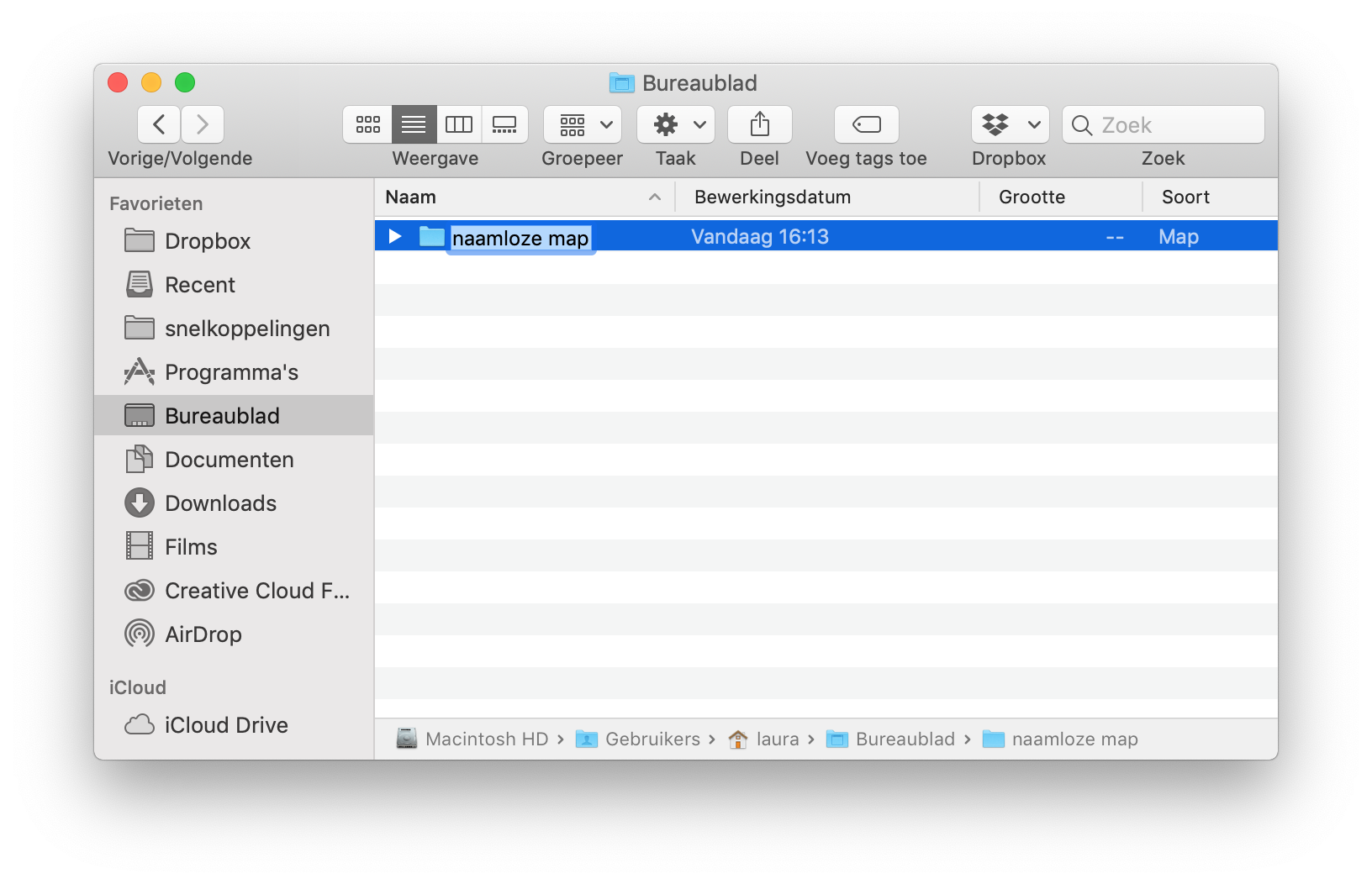 iTip Nieuwe map op de Mac maken met een sneltoets iCreate