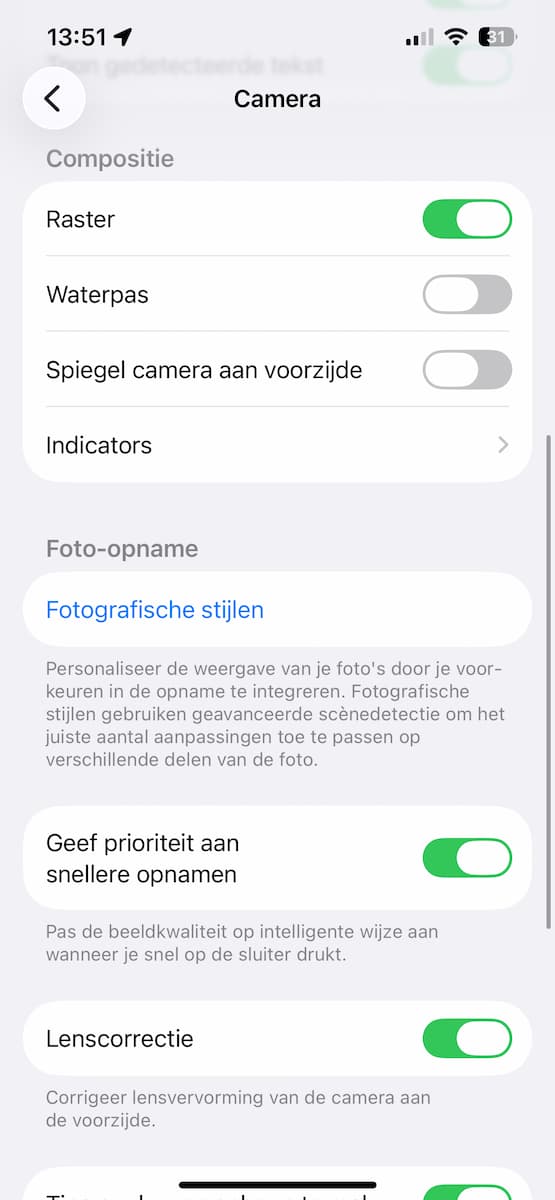 Instructiefoto: Zet het raster aan