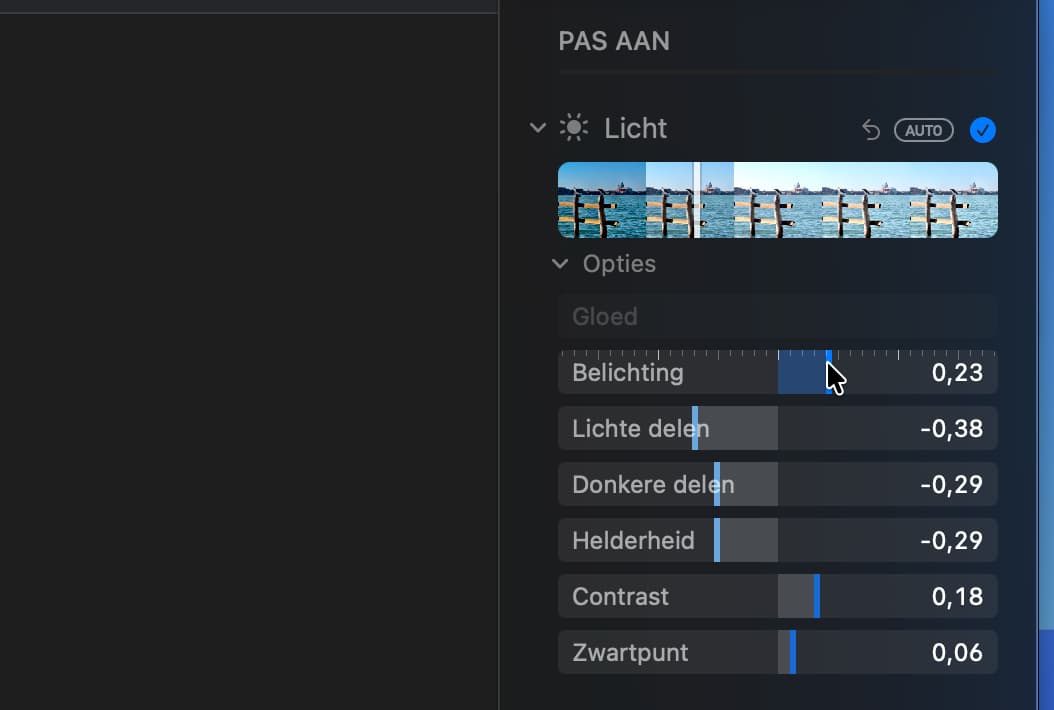 Instructiefoto: Licht
