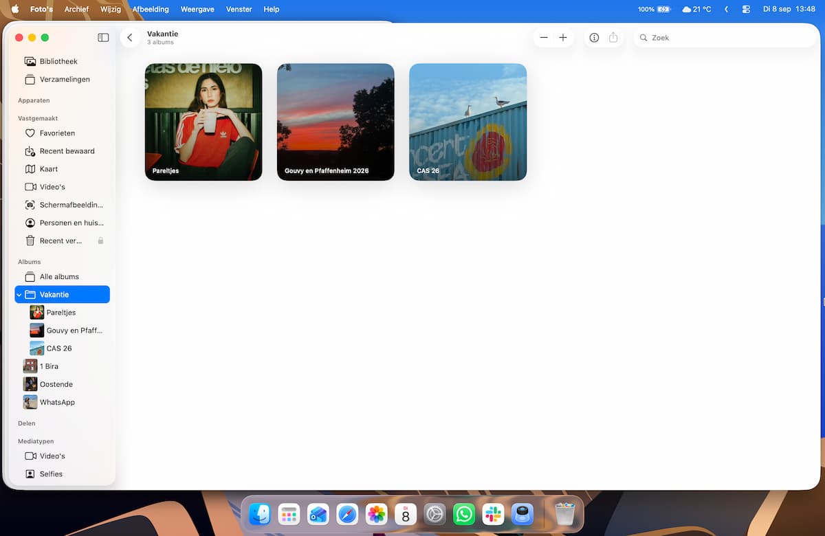 Instructiefoto: Albums in mappen
