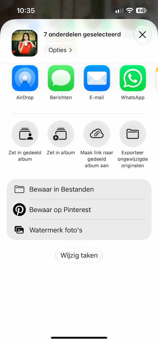 Instructiefoto: Delen zonder kwaliteitsverlies