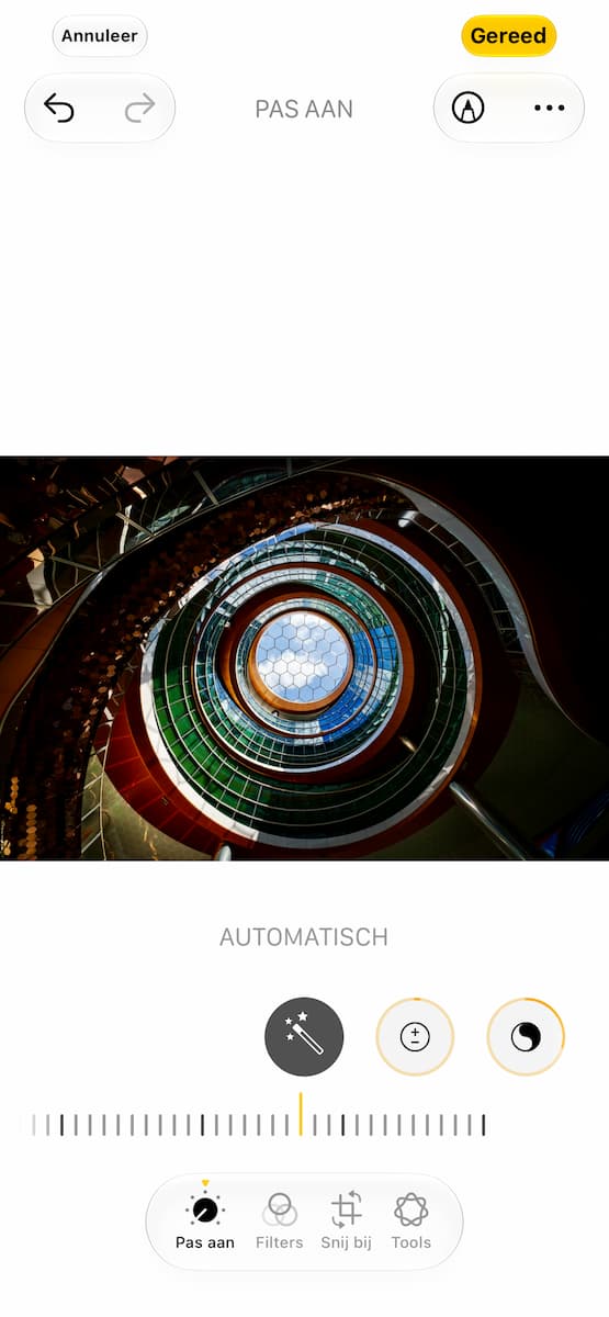 Instructiefoto: Automatisch bewerken