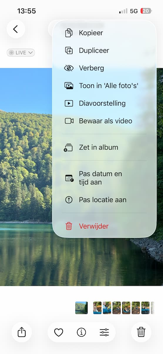 Instructiefoto: Bewaar als video