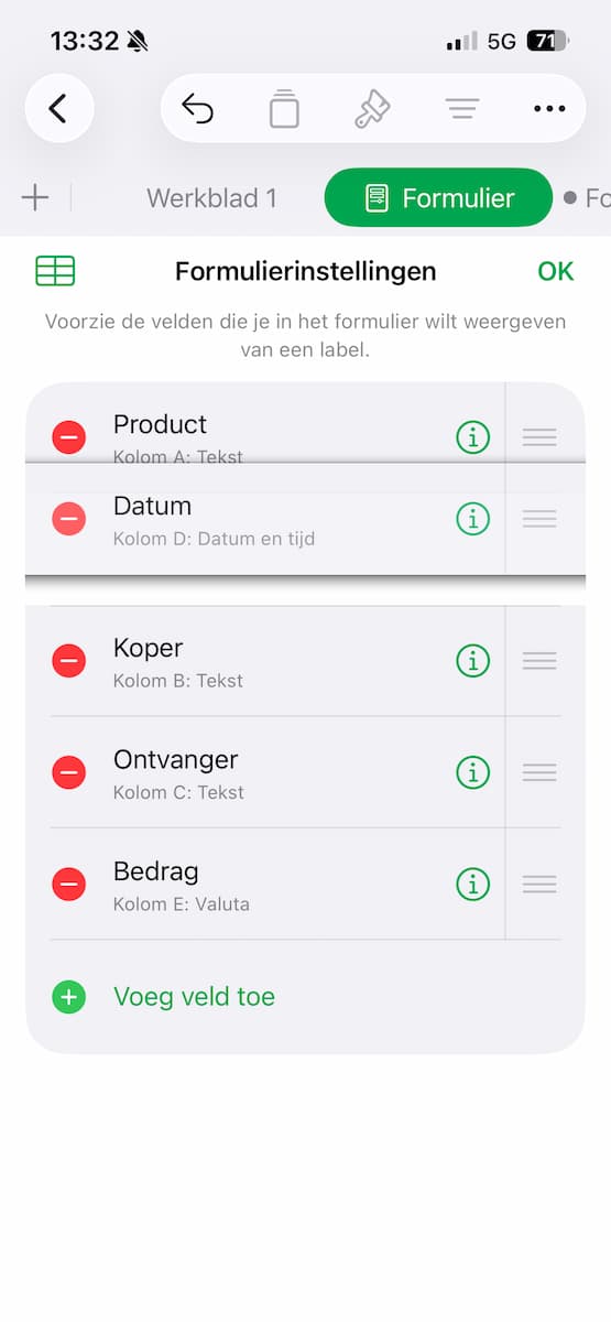 Instructiefoto: Volgorde