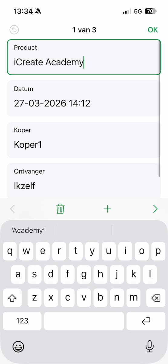 Instructiefoto: Uitproberen