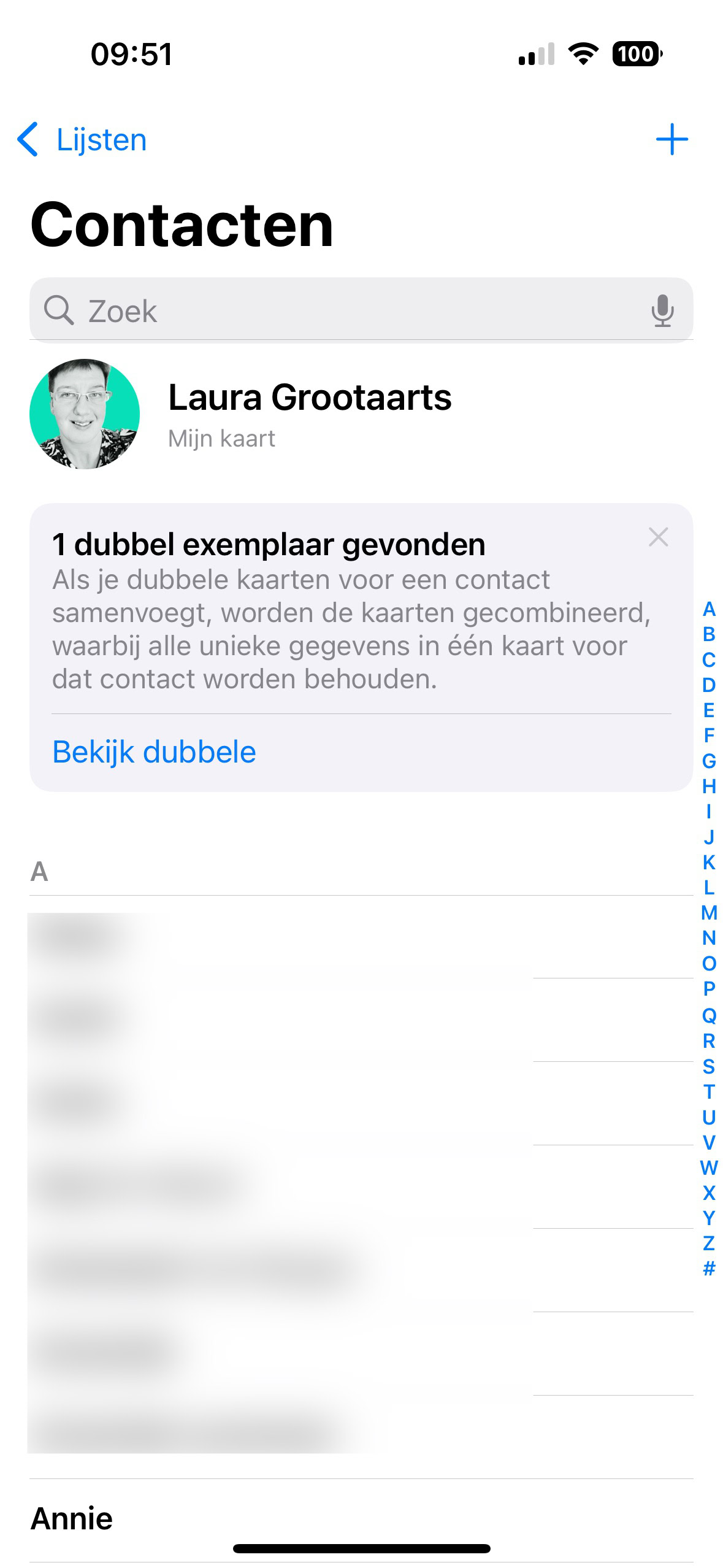 Je eigen nummer in contacten