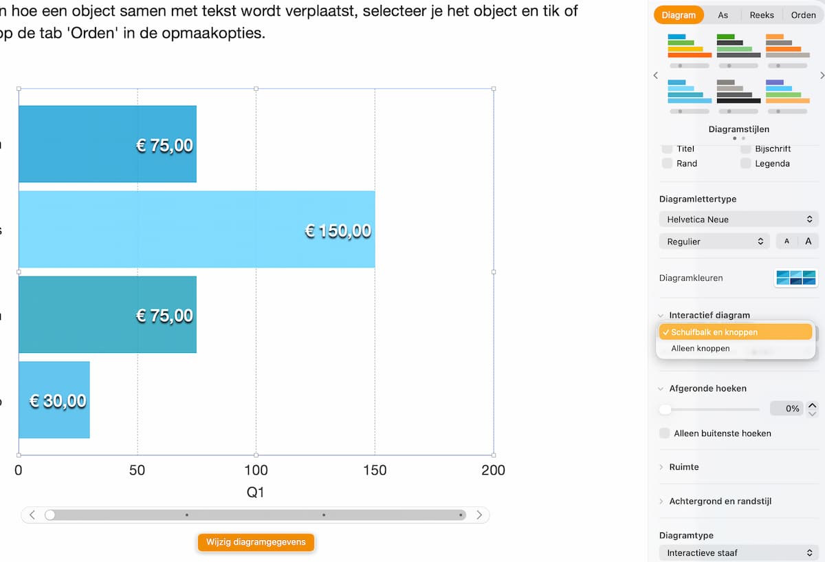Instructiefoto: Knoppen of schuifbalk?