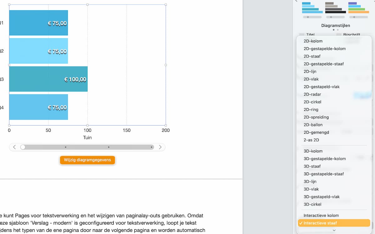 Instructiefoto: Verander diagramtype