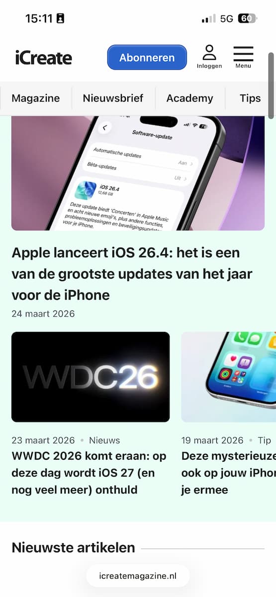 Instructiefoto: Sneller door Safari scrollen
