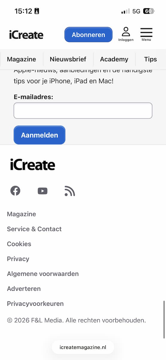 Instructiefoto: Sneller terug naar de bovenzijde van een app