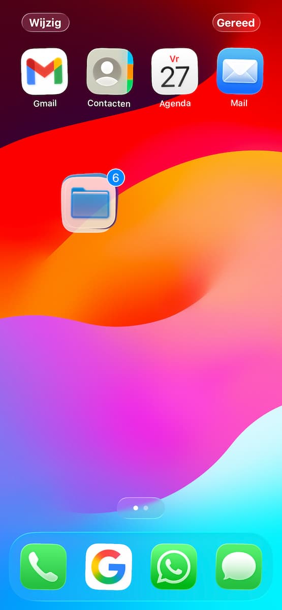 Instructiefoto: Sneller apps verplaatsen