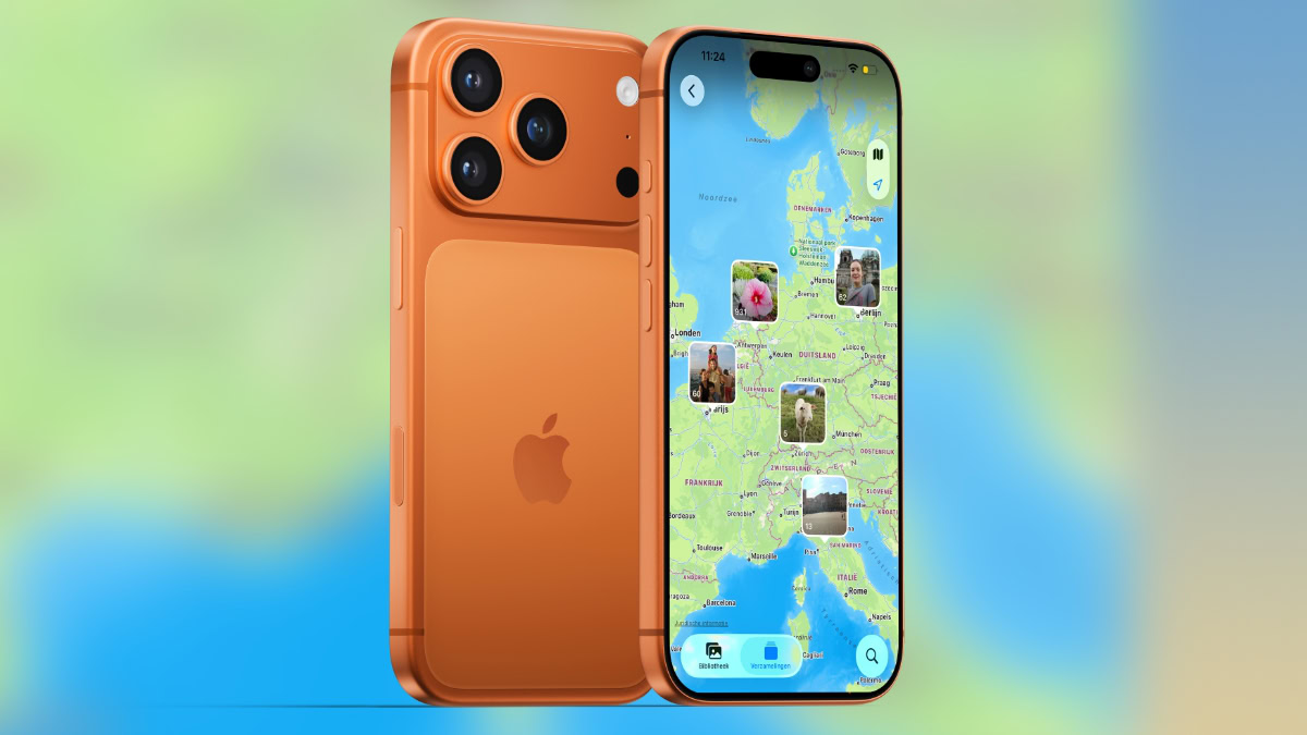 iPhone 17 Pro met wereldkaart in Foto's
