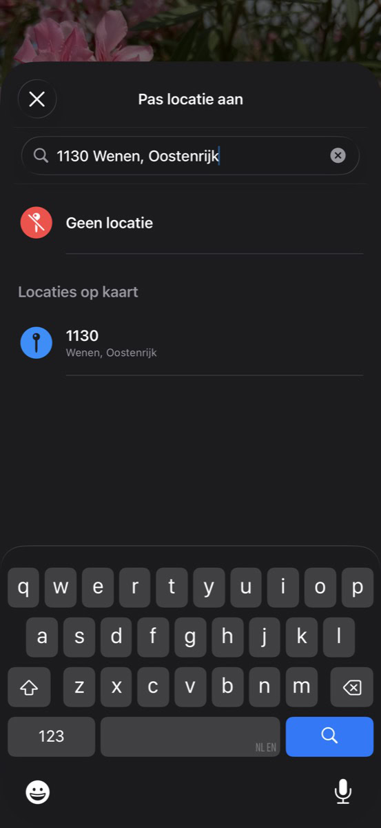 Instructiefoto: Pas de plek aan