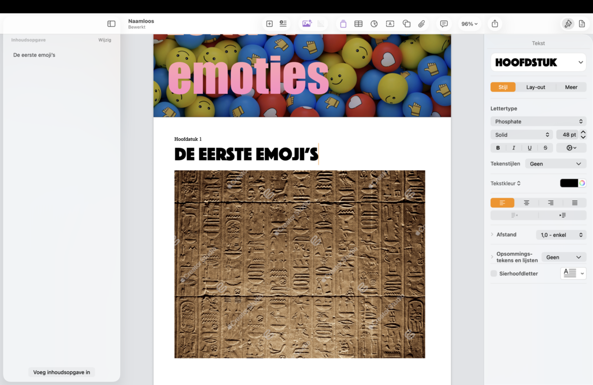 Instructiefoto: Inhoudsopgave