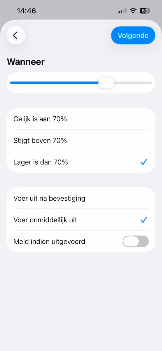 Instructiefoto: Batterijniveau