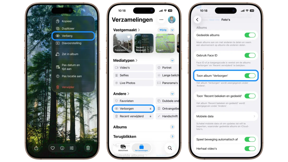Foto's verbergen iPhone