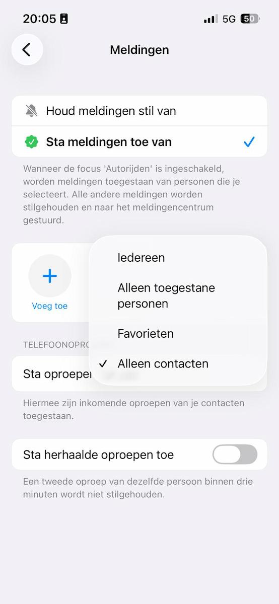 Instructiefoto: Telefoontje plegen