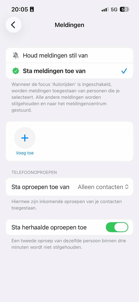 Instructiefoto: Herhaalde oproepen