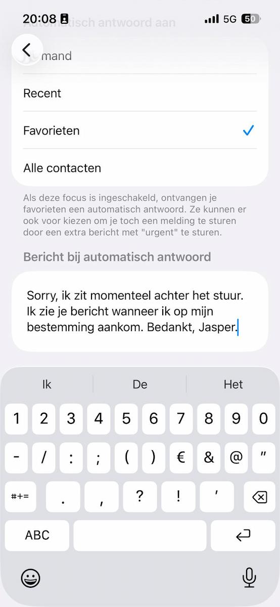 Instructiefoto: Automatisch antwoord