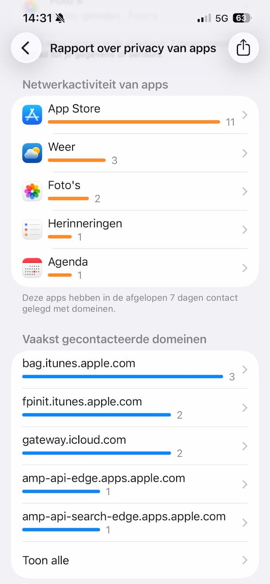 Instructiefoto: Informatie over apps...