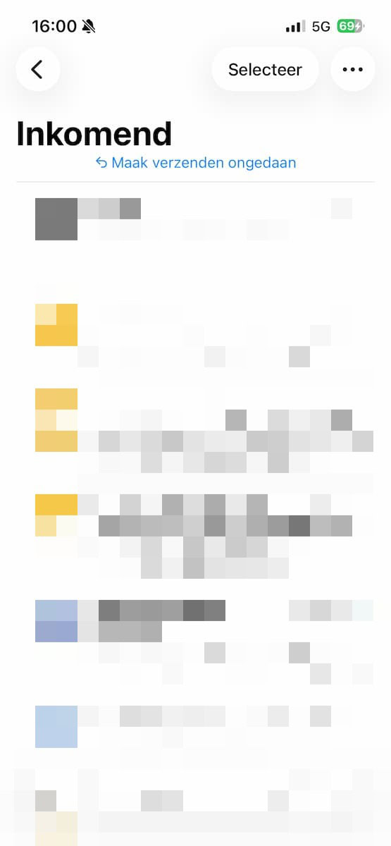 Instructiefoto: Een mail intrekken