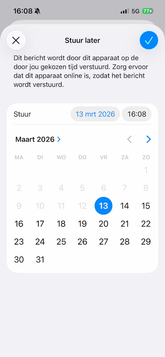 Instructiefoto: Een mail inplannen