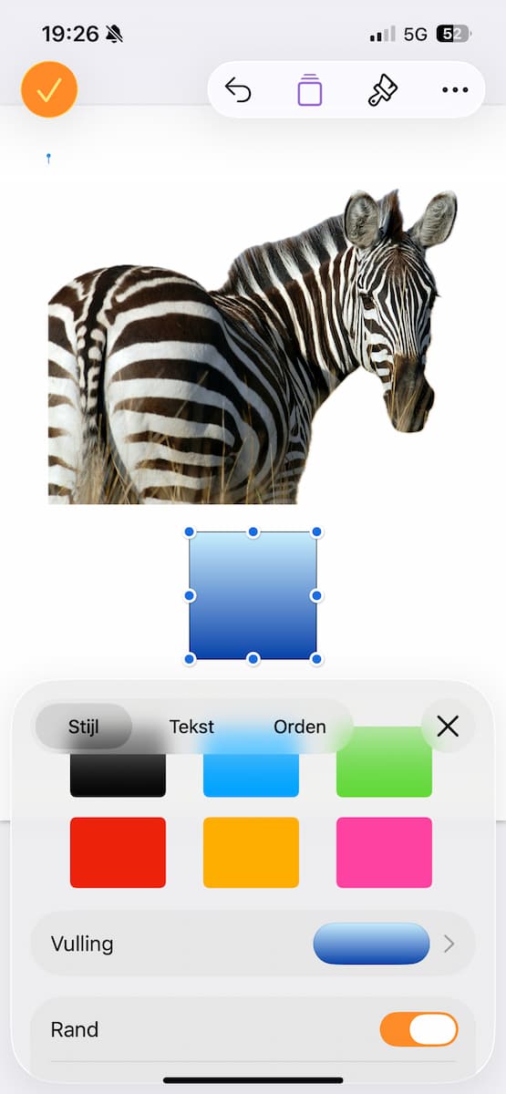 Instructiefoto: Achtergrondkleur