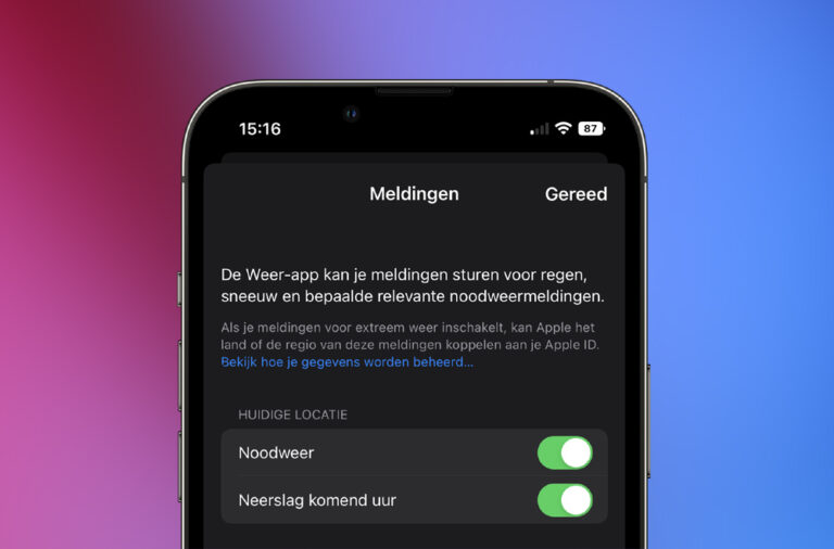 iOS 16: noodweer op komst? Zo ontvang je een melding!