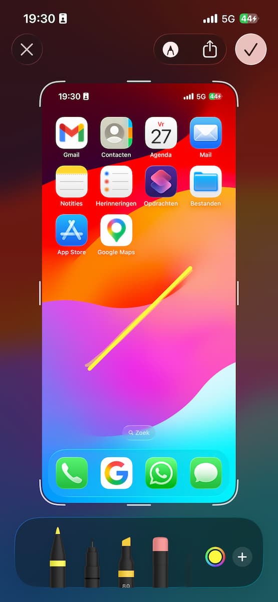 Instructiefoto: Rechte lijnen