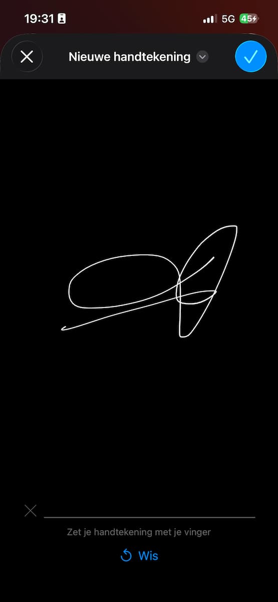 Instructiefoto: Handtekening