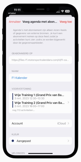 F1 2023 Kalender Ios
