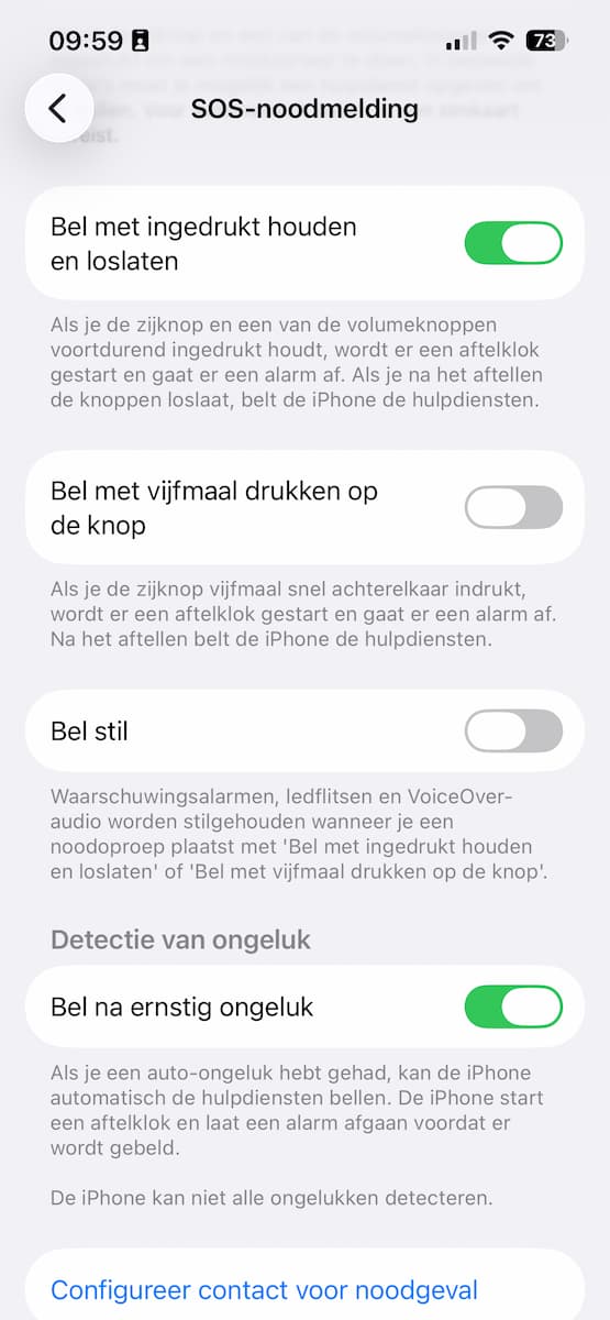 Instructiefoto: Combinatie van knoppen nog langer ingedrukt houden