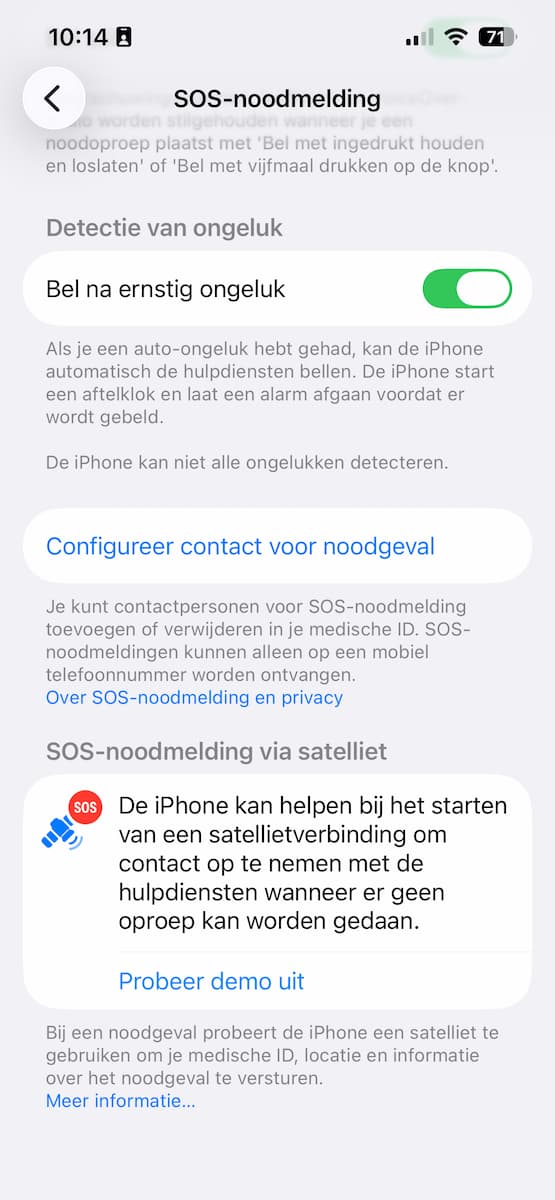 Instructiefoto: SOS-contactpersonen