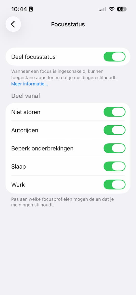 Instructiefoto: Focusstatus