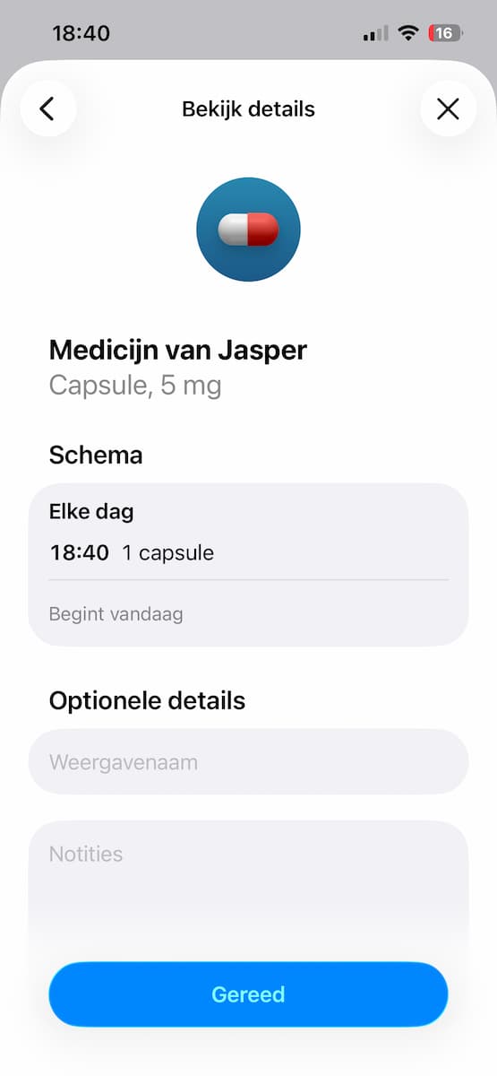 Instructiefoto: Gegevens over je medicijnen