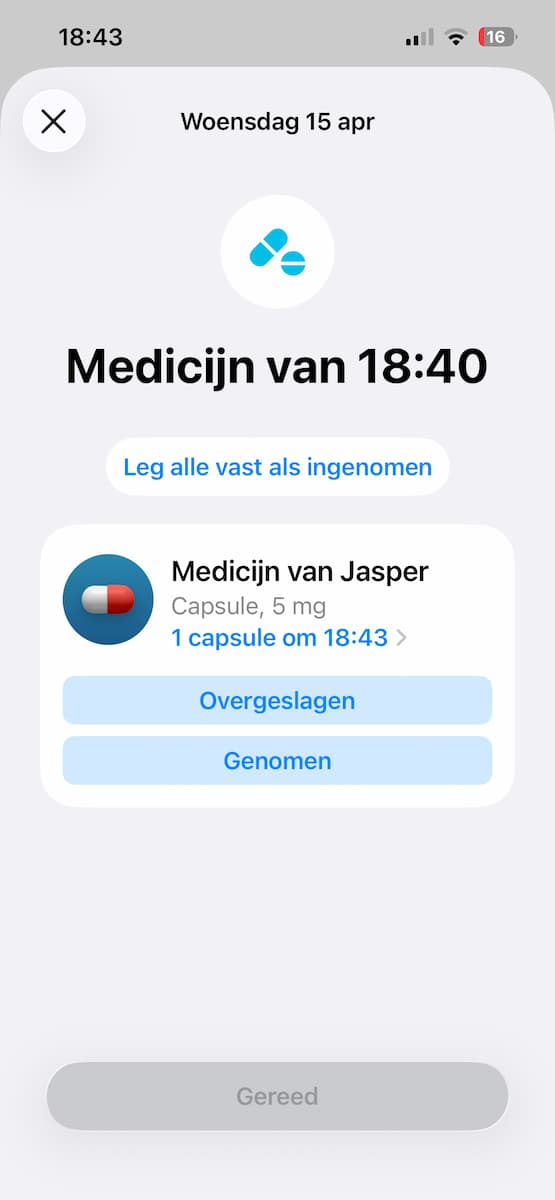 Instructiefoto: Inname