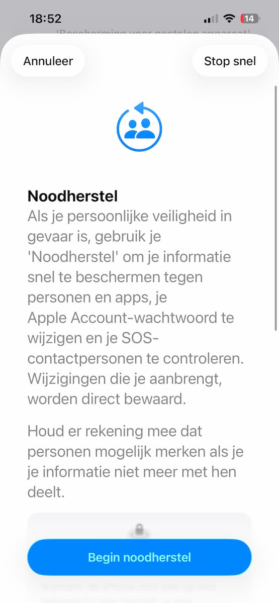 Instructiefoto: Noodherstel