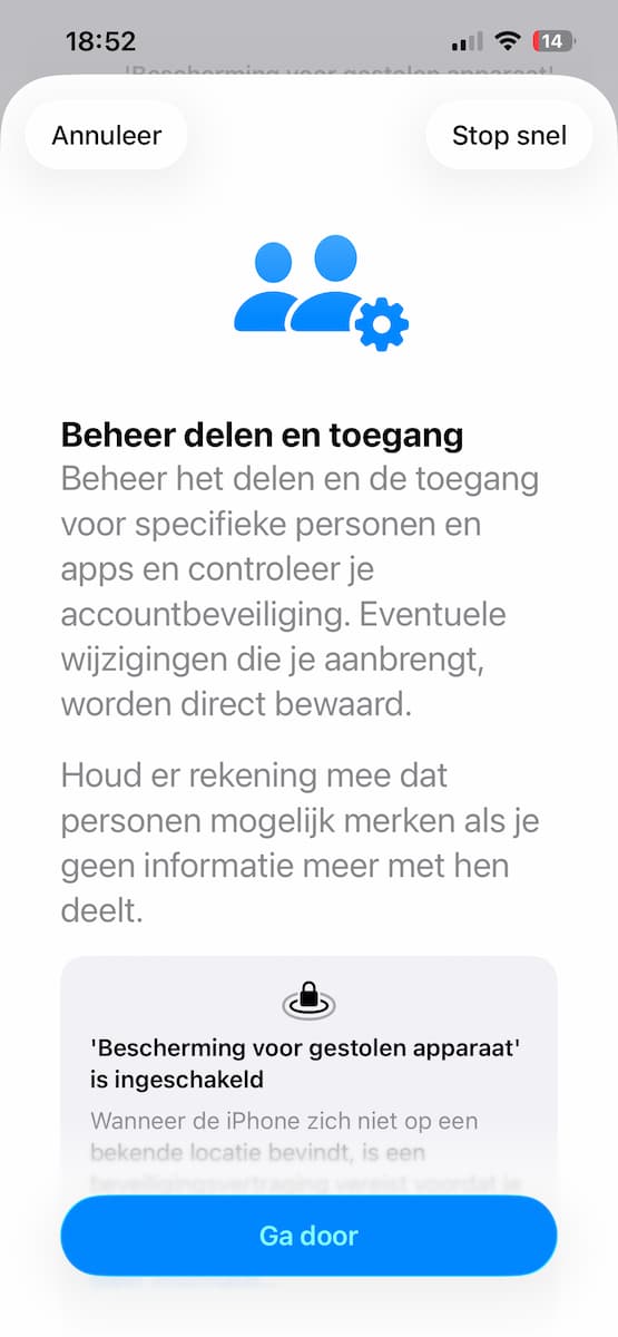 Instructiefoto: Beheer delen en toegang