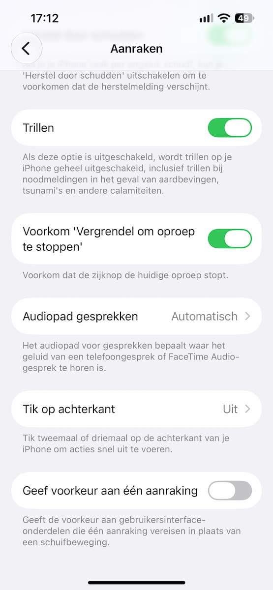 Instructiefoto: Voorkom dat vergrendelen een gesprek beëindigt