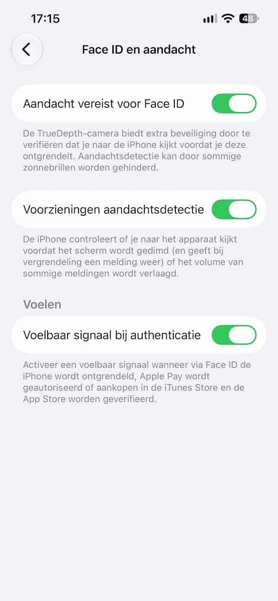 Instructiefoto: Maak Face ID veiliger
