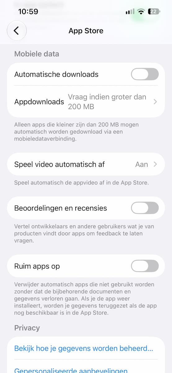 Instructiefoto: Schakel app-beoordelingen uit