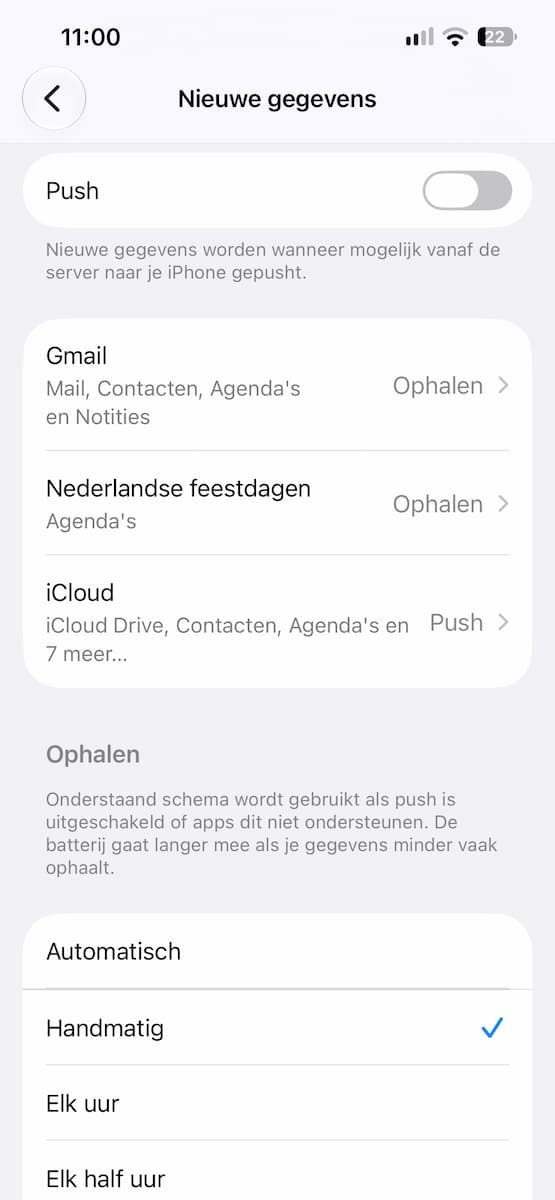 Instructiefoto: Schakel push-meldingen voor mail uit