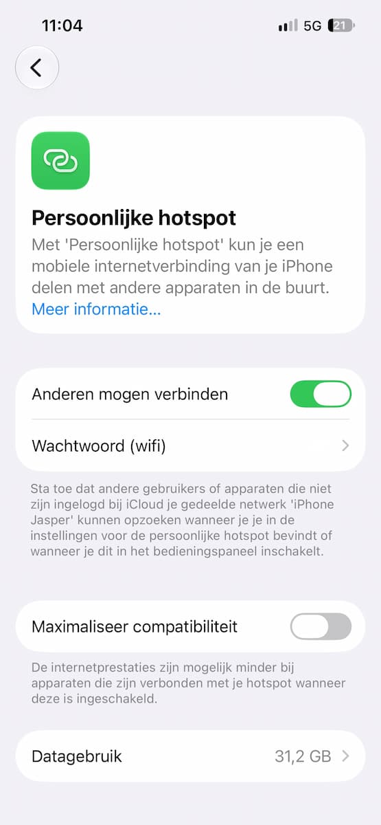 Instructiefoto: Persoonlijke hotspot ook voor anderen