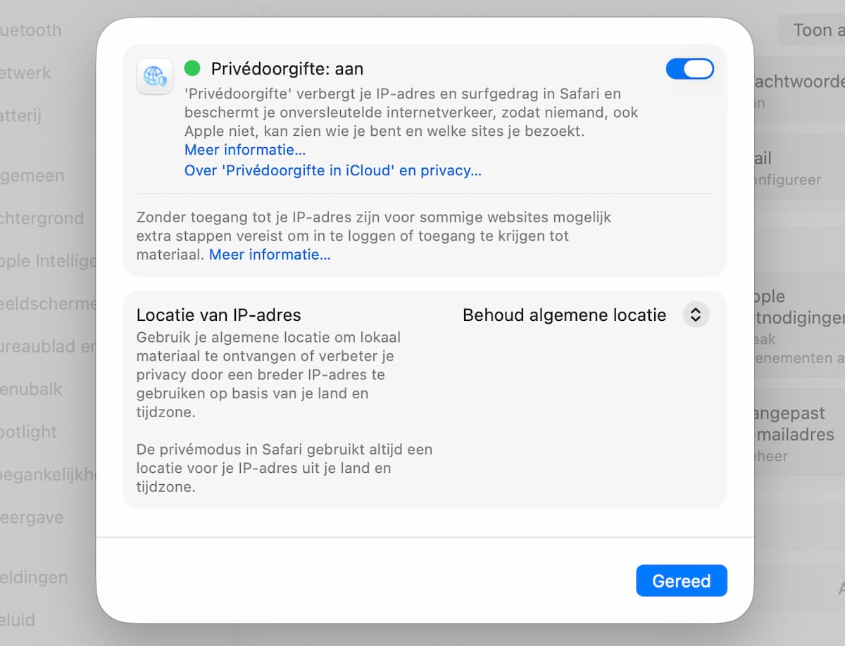 Instructiefoto: Activeer privédoorgifte