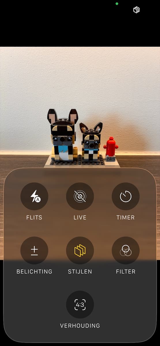 Instructiefoto: Stijlmenu openen