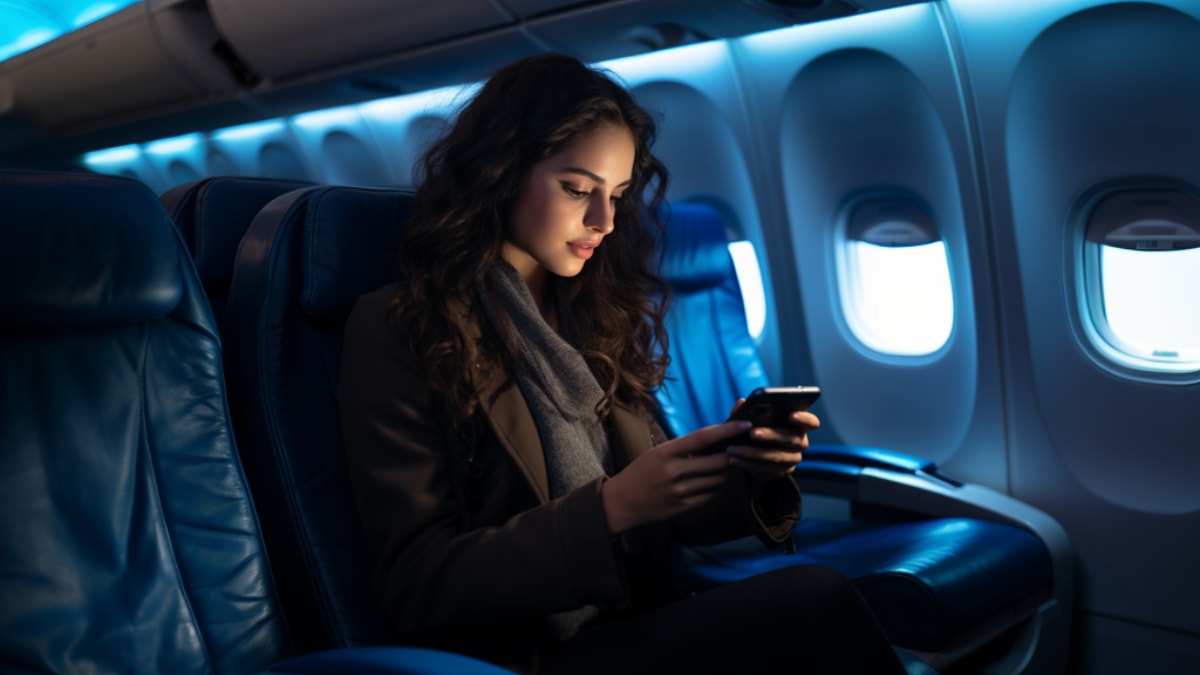 iPhone in het vliegtuig