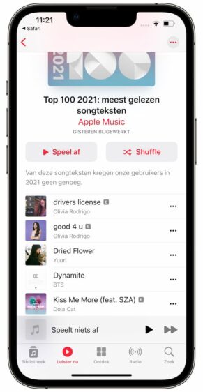 Apple Music meest gelezen songteksten