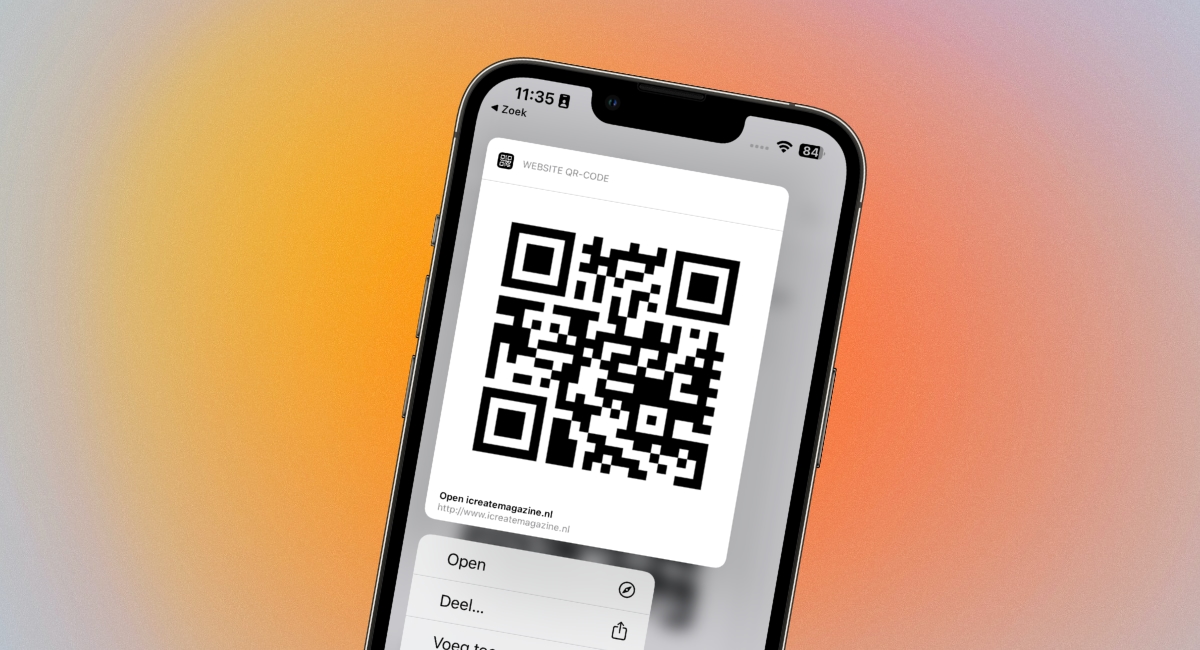 Hoe scan je een QRcode die op je iPhone staat?