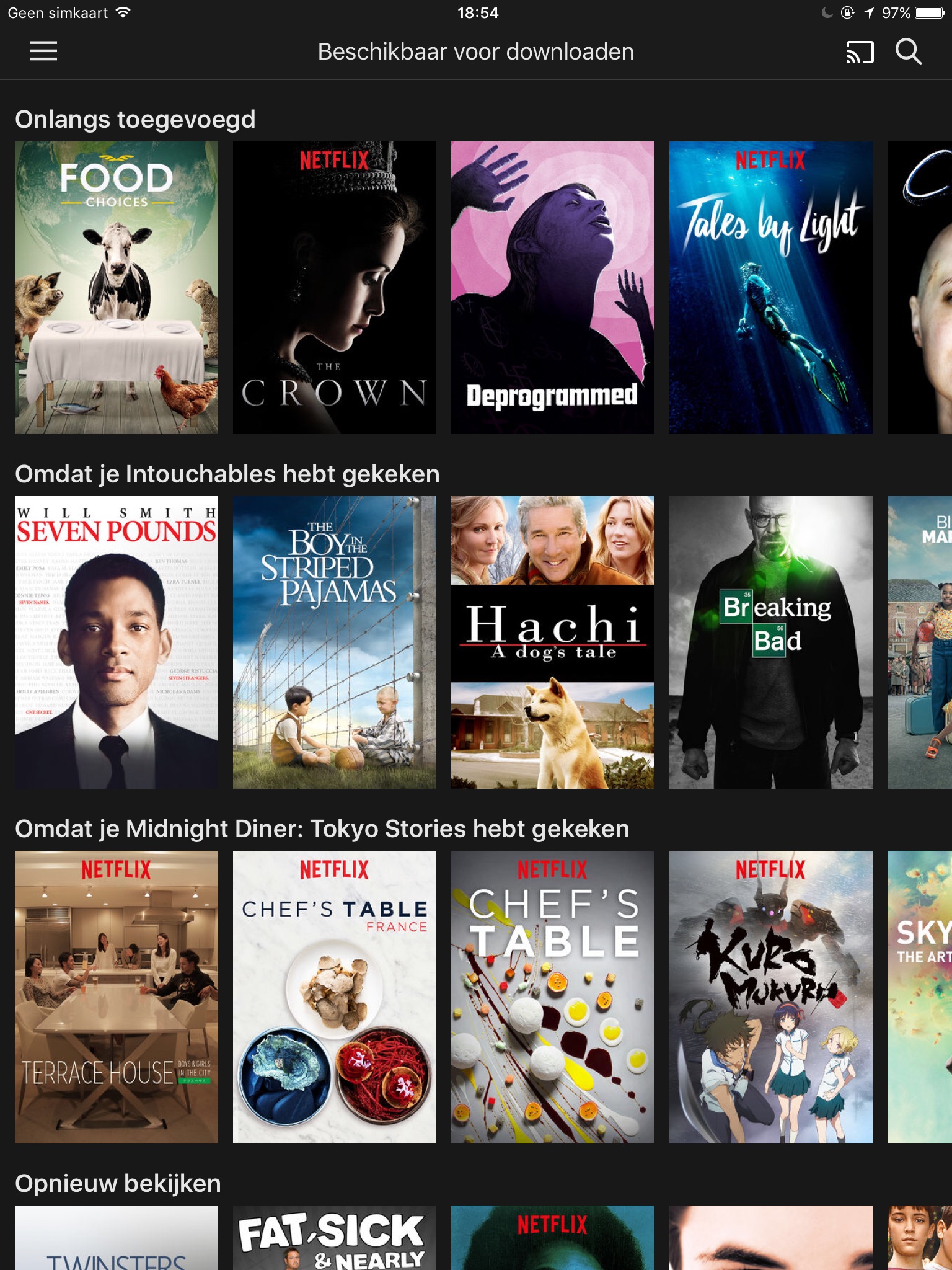 Netflix offline aanbod